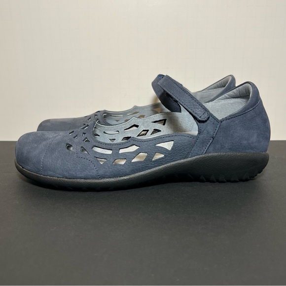 Womens NAOT Agathis Navy Blue Velvet Nubuck Leather Mary Jane Shoes / Size 7 - Picture 3 of 8